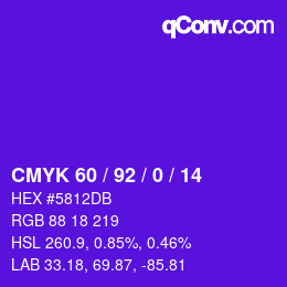 カラーコード: CMYK 60 / 92 / 0 / 14 | qconv.com