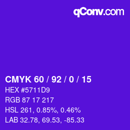 カラーコード: CMYK 60 / 92 / 0 / 15 | qconv.com