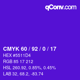 Color code: CMYK 60 / 92 / 0 / 17 | qconv.com