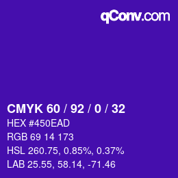 Color code: CMYK 60 / 92 / 0 / 32 | qconv.com