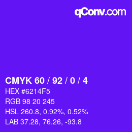 Color code: CMYK 60 / 92 / 0 / 4 | qconv.com