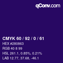 Color code: CMYK 60 / 92 / 0 / 61 | qconv.com