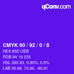 Color code: CMYK 60 / 92 / 0 / 8 | qconv.com