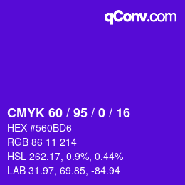 Color code: CMYK 60 / 95 / 0 / 16 | qconv.com