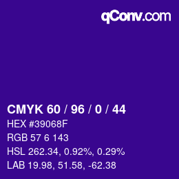 Color code: CMYK 60 / 96 / 0 / 44 | qconv.com