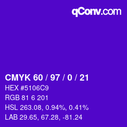 Color code: CMYK 60 / 97 / 0 / 21 | qconv.com