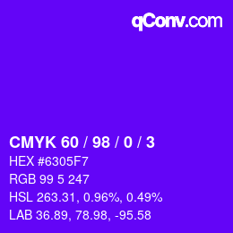 カラーコード: CMYK 60 / 98 / 0 / 3 | qconv.com