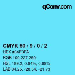 Color code: CMYK 60 / 9 / 0 / 2 | qconv.com