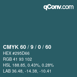 カラーコード: CMYK 60 / 9 / 0 / 60 | qconv.com