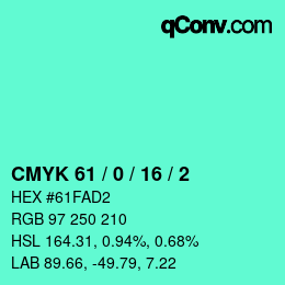 Color code: CMYK 61 / 0 / 16 / 2 | qconv.com