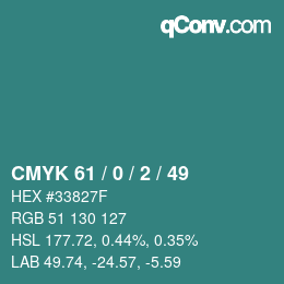 Código de color: CMYK 61 / 0 / 2 / 49 | qconv.com