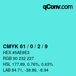Color code: CMYK 61 / 0 / 2 / 9 | qconv.com