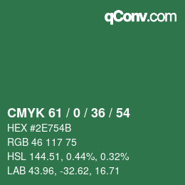 Color code: CMYK 61 / 0 / 36 / 54 | qconv.com