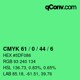 Color code: CMYK 61 / 0 / 44 / 6 | qconv.com