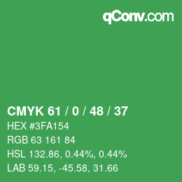 Color code: CMYK 61 / 0 / 48 / 37 | qconv.com