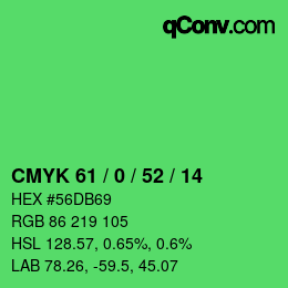 Código de color: CMYK 61 / 0 / 52 / 14 | qconv.com