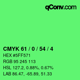 颜色代码: CMYK 61 / 0 / 54 / 4 | qconv.com