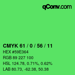 颜色代码: CMYK 61 / 0 / 56 / 11 | qconv.com
