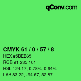 Farbcode: CMYK 61 / 0 / 57 / 8 | qconv.com