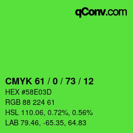 Color code: CMYK 61 / 0 / 73 / 12 | qconv.com