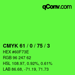 Color code: CMYK 61 / 0 / 75 / 3 | qconv.com