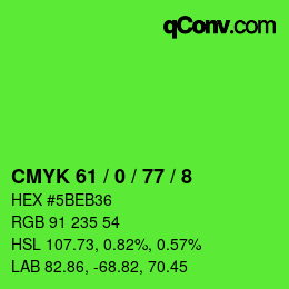 Código de color: CMYK 61 / 0 / 77 / 8 | qconv.com