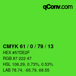 Color code: CMYK 61 / 0 / 79 / 13 | qconv.com