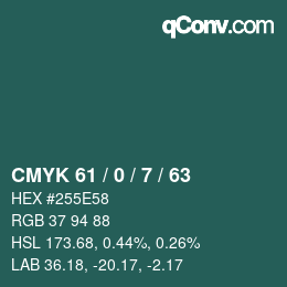 颜色代码: CMYK 61 / 0 / 7 / 63 | qconv.com