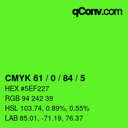 Color code: CMYK 61 / 0 / 84 / 5 | qconv.com