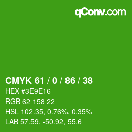 Color code: CMYK 61 / 0 / 86 / 38 | qconv.com