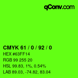 Color code: CMYK 61 / 0 / 92 / 0 | qconv.com