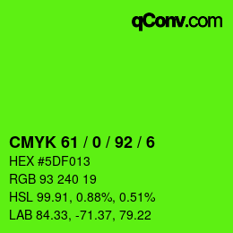 颜色代码: CMYK 61 / 0 / 92 / 6 | qconv.com