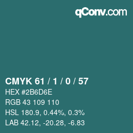 カラーコード: CMYK 61 / 1 / 0 / 57 | qconv.com