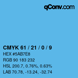 Color code: CMYK 61 / 21 / 0 / 9 | qconv.com