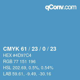 Color code: CMYK 61 / 23 / 0 / 23 | qconv.com