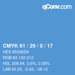 Color code: CMYK 61 / 29 / 0 / 17 | qconv.com