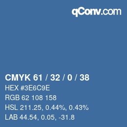 颜色代码: CMYK 61 / 32 / 0 / 38 | qconv.com