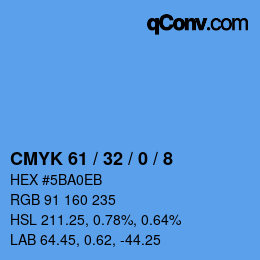 Color code: CMYK 61 / 32 / 0 / 8 | qconv.com