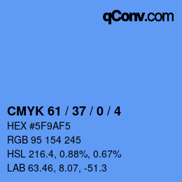 Color code: CMYK 61 / 37 / 0 / 4 | qconv.com