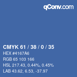 颜色代码: CMYK 61 / 38 / 0 / 35 | qconv.com
