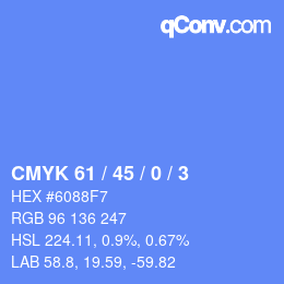 Color code: CMYK 61 / 45 / 0 / 3 | qconv.com