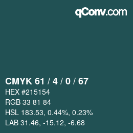 颜色代码: CMYK 61 / 4 / 0 / 67 | qconv.com