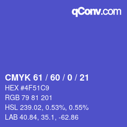 颜色代码: CMYK 61 / 60 / 0 / 21 | qconv.com