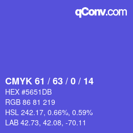 カラーコード: CMYK 61 / 63 / 0 / 14 | qconv.com
