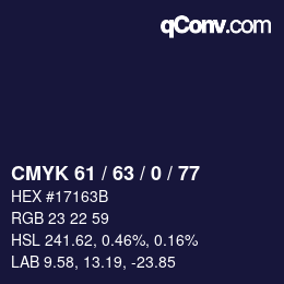 カラーコード: CMYK 61 / 63 / 0 / 77 | qconv.com