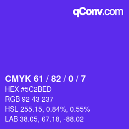 Código de color: CMYK 61 / 82 / 0 / 7 | qconv.com
