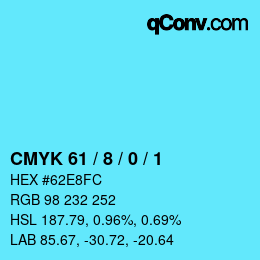 Color code: CMYK 61 / 8 / 0 / 1 | qconv.com
