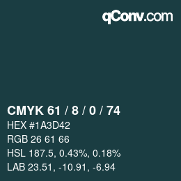 颜色代码: CMYK 61 / 8 / 0 / 74 | qconv.com