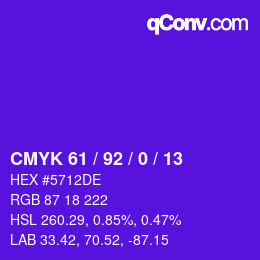 颜色代码: CMYK 61 / 92 / 0 / 13 | qconv.com
