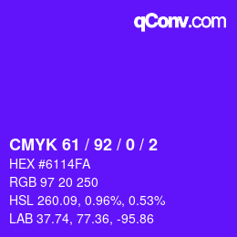 カラーコード: CMYK 61 / 92 / 0 / 2 | qconv.com